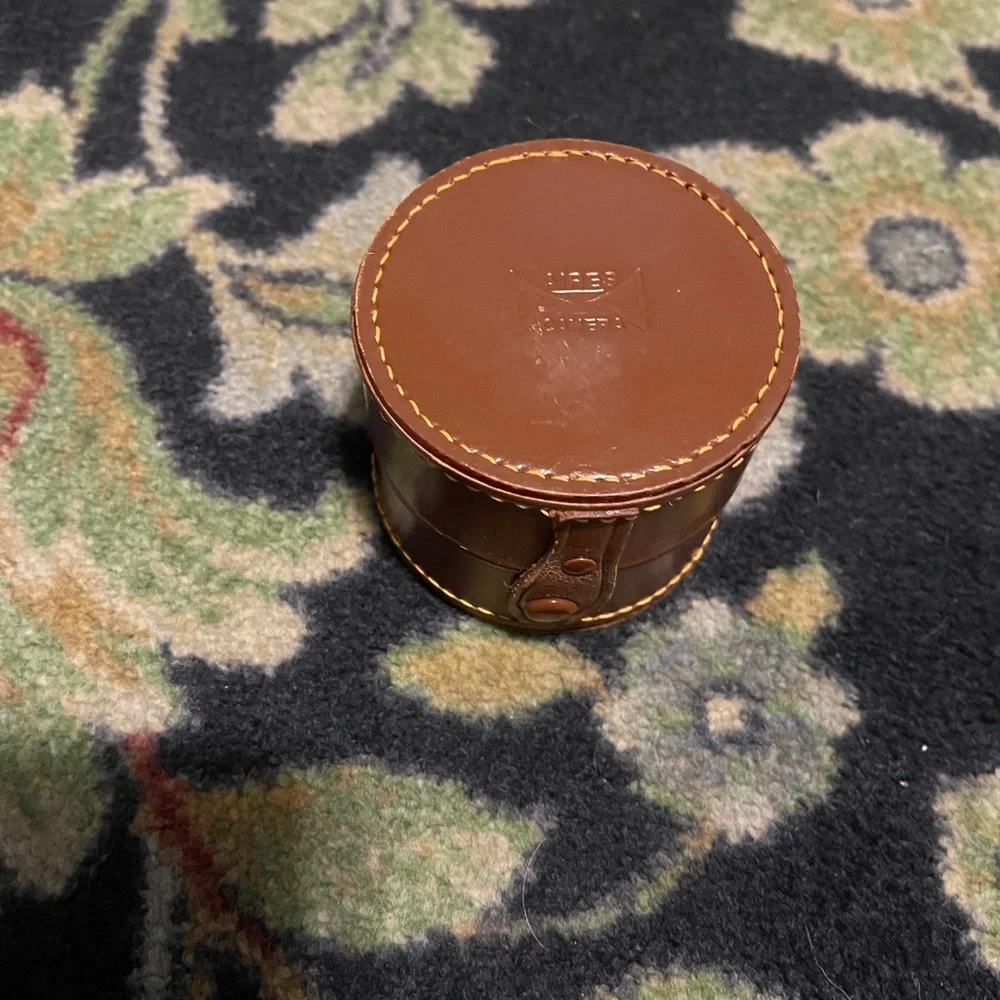 Camera Lens with Brown Leather Case